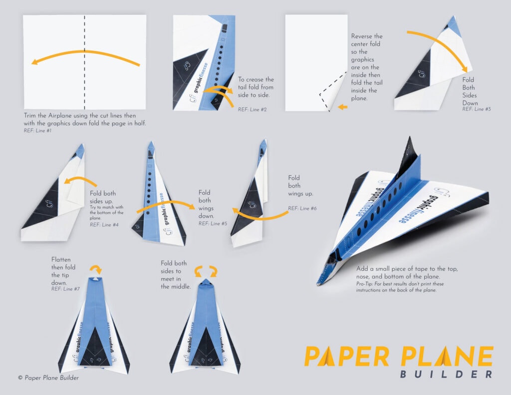 Corporate Jet Paper Airplane Template, Details and Instructions | Paper Plane Instructions