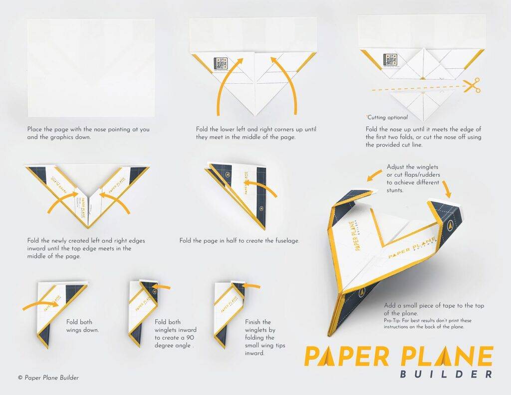 Stunt Jet Paper Airplane Template, Details and Instructions | Paper Plane Instructions