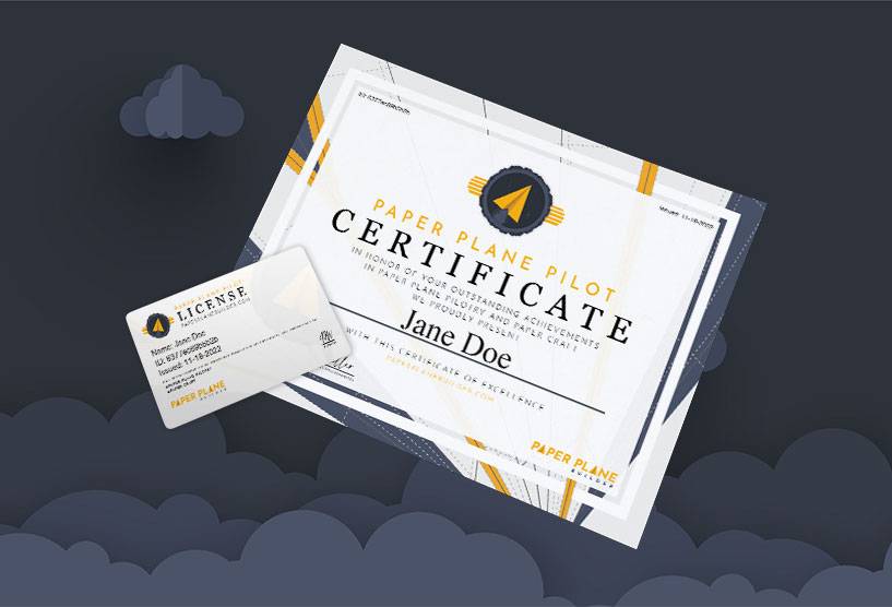 Paper airplane maker builders need a paper airplane pilot certificate