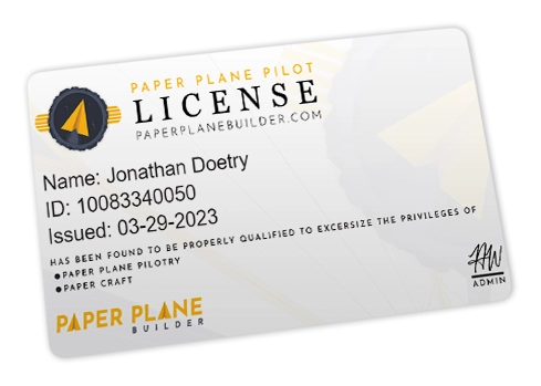 Paper plane makers need a paper airplane pilot certificate